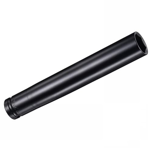 Unifizz 2Pcs 1/2 Inch Drive - 22mm Deep Impact Socket with 6 Point Design, Heat-Treated Cr-V Steel 200mm Length, Metric Sizes
