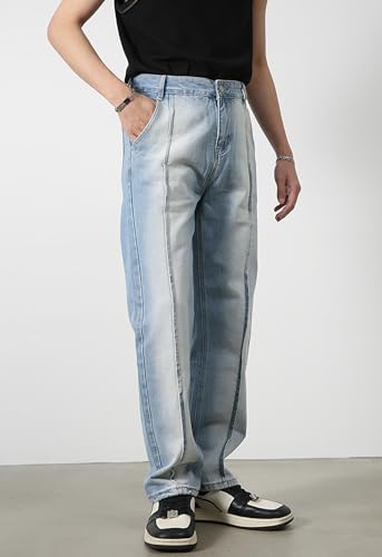 Y2K Baggy Jeans for Men Teen Boys Mid Rise Wide Leg Hip Hop Skater Jeans Casual Loose Boyfriend Denim Pants Streetwear2