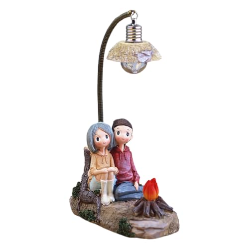 Lámpara de mesa pareja romántica en resina decorativa miniatura 1