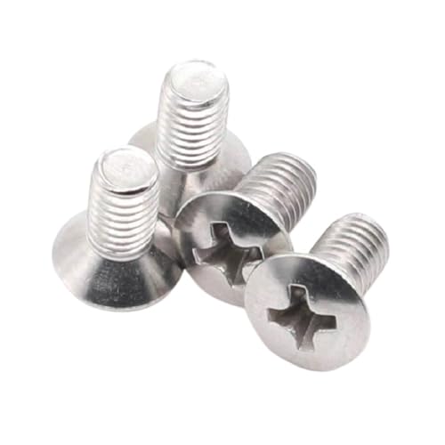 AYYSSM 100 pièces M4x6/8/10/12/40 mm vis à tête fraisée bombée avec Empreinte cruciforme vis à tête fraisée Plate(M4X10 100PCS)