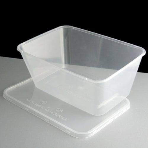 200 x 1000ml Plastic Microwave Freezer Safe Food Meal Prep Takeaway Containers and Lids - Catering Plastic BPA Free