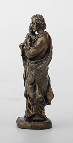 Estatua de San José de resina pintada 3.35 pulg miniatura 2