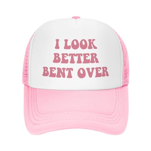 Image of You Find It Offensive? I Find It Funny Trucker Hats for Women Pink Men Funny Slogan Pink Hats for Men