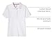 French Toast Little Girls' Short Sleeve Interlock Polo with Picot Collar, White, 4