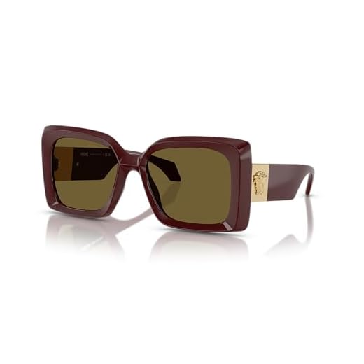 Versace Óculos de sol femininos armação rubi escuro, lentes cinza escuro, 54 mm