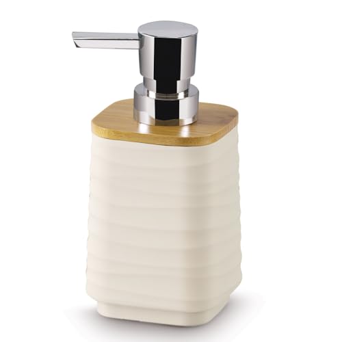 Image of Freelance Portofino ABS Soap Dispenser for Wash Basin - Cream - Stylish Liquid Handwash /Hand Wash Bottle - Plastic Bathroom Lotion /Shampoo Pump Bottles for Home /Kitchen - Stronger Than Ceramic