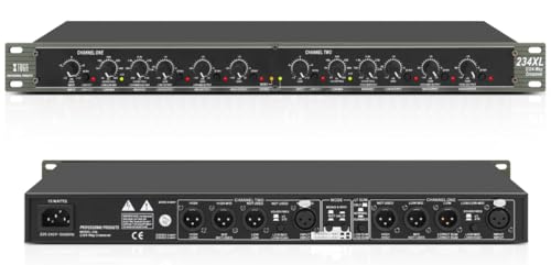XTUGA 2-Way Stereo / 4-Way Mono Audio Crossover – Professional Sound Processor with XLR I/O for PA...