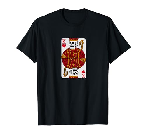 Poker Card Deck Game Ace Skeleton King Hearts T-Shirt