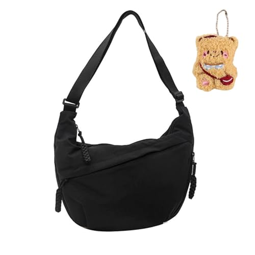 Quantifyn Bag,Women's Fashion Plain Color Nylon Crossbody Hobo Bags,Nylon Crescent Bag Crossbody