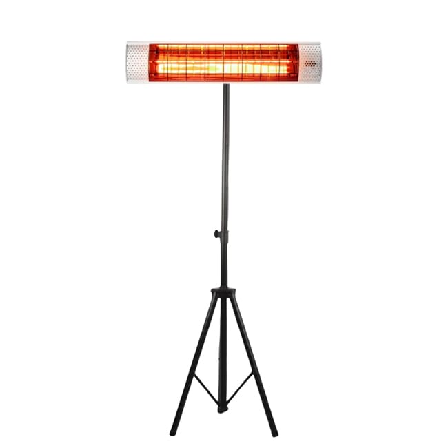Suinga Pack Estufa de Terraza Infrarojos 2000W, Radiador Eléctrico Interior-Exterior + Tripode Ajustable hasta 210 cm