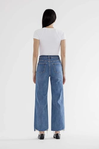 SALT TREE Mica Denim - High Rise Wide Leg with Hem Detail Jeans - MDP-W32182