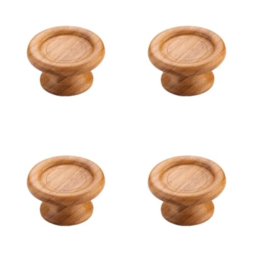 Image of Wooden Cabinet Knob for Drawer, Wardrobe, Cupboard & Kitchen Cabinets - Natural Wood Furniture Knob Handle - Pack of 4(1.5 Inch)-| 3 Years Warranty |