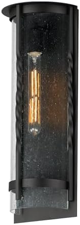 Maxim Lighting 30193CDBK I Foundry Collection 20 Inch One Light Outdoor Wall Sconce I Black Finish I Modern Contemporary Light Fixture I Adjustable Height I