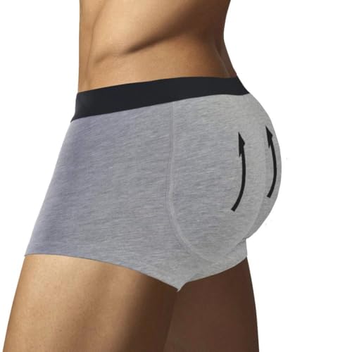 Arius Calzoncillo Boxer con Relleno de Nalgas y Levantador - Push Up - Gris - Men’s Shapewear