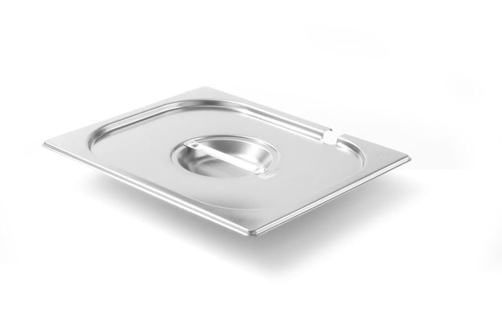 HENDI Coperchio Gastronorm GN 1/2 con incavo per mestolo, Kitchen Line, resistenza termica -40 °C a 250 °C, 325x265mm, spessore 0,7mm, acciaio inox
