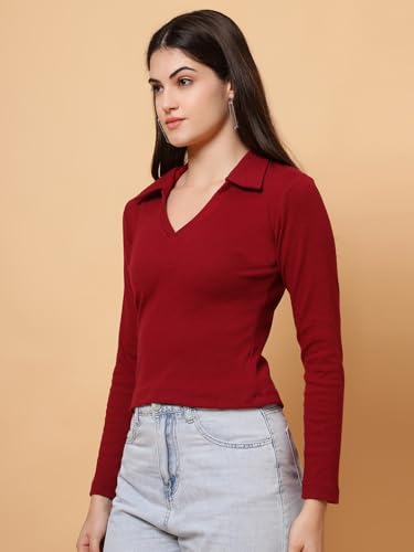 Image of Women's Solid Slim Fit T-Shirt