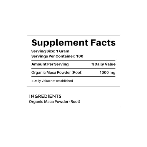 Image of JUST INGREDIENTS Organic Maca Root Powder | 100 Servings | 100% Organic & Vegan Superfood | Supports Natural Wellness and Hormonal Balance | No Artificial Additives