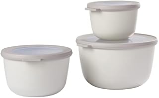 Mepal  Multi Bowl Cirqula 3-Piece Set  Food Storage Container with Lid - Suitable as Airtight Storage Box for Fridge & Freezer, Microwave Container & Servable Dish - 350, 750, 1250ml - Nordic Green