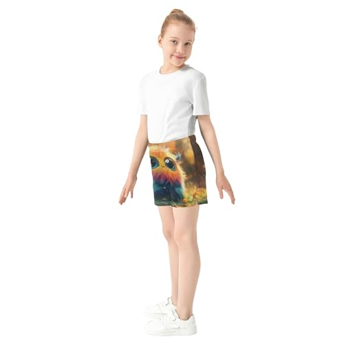 Cute Fox Sunset Warm Tones Girls Athletic Lounge Shorts Comfy Youth Summer Pajama Printed for Teens Kids, X-Small4