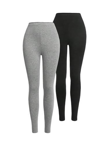 Floerns Girl's 2 Pcs High Waist Soft Tights Skinny Workout Leggings Pants