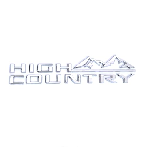 Image of 2pack OEM High Country Emblems 3D Letters Side Badge Compatible with Silverado Tahoe Suburban 2019-2025 High Country 85101611 Glossy Chrome