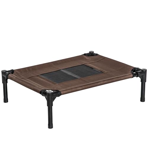 PawHut Cuccia Estiva Brandina per Cani da Esterno e da Interno, Lettino per Animali Domestici Caffè 61x46x18cm