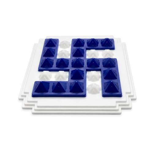 Image of Plastic Blue swastik Pyramid Plate | Size- 2.5 Inch Approx | Wall Sticking Swastik | Pack of 2 | Prosperity & Peace Enhancer