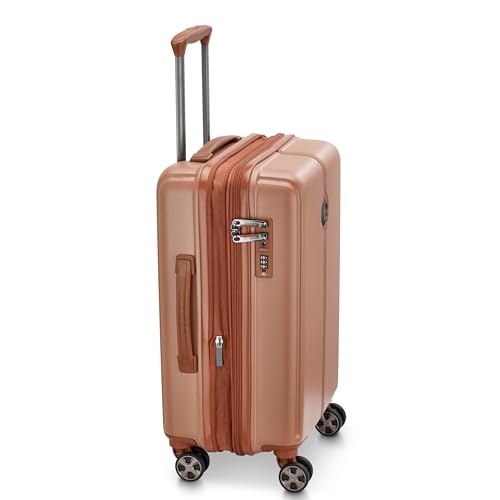 Image of DELSEY PARIS Bianca 55 cms Small Cabin ABS /Polycarbonate Hard Sided 8 Wheels and Expandable Spinner Suitcase /Trolley Bag for Travel with TSA Lock- Mocha