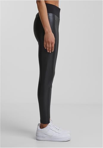 Urban Classics Ladies Faux Leather High Waist Leggings, Leggings, Nero (Black 00007), 40 (Taglia Produttore: X-Small) - 10