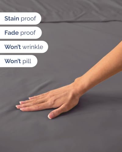 Image of Extra Deep Flex Top Split Head King Sheet Set - 6 Piece Breathable and Cooling Sheets - Hotel Luxury Bedding for Women, Men, Kids & Teens - Easy Secure Fit - Extra Deep Pockets - Dark Grey
