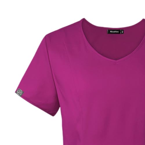 Qianly Conjunto de Uniformes de Enfermagem para Cuidados Médicos, Rosa vermelha, eu