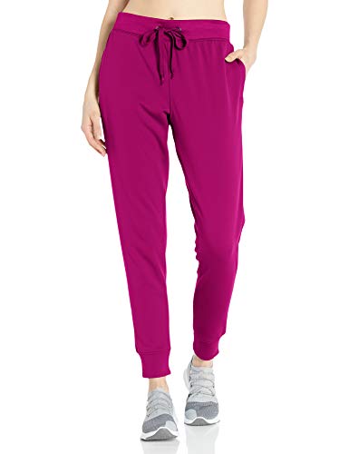 Hanes Women's Sport Performance Fleece Jogger Pants with Pockets, Fresh Berry Solid/Fresh Berry Heather, XL