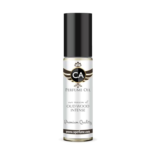 CA Perfume Impression of Oud Wood Intense Unisex Fragrance Oil Amber Woody Scent Long Lasting Perfumes for Women &amp; Men Travel Size TSA Ready Mini Parfum Body Oil Roll-on 0.33 Fl Oz 10ml