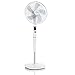 Klarstein Silent Storm - Ventilatore a Piantana, Rotore a 5 Pale: 16" (41cm), Flusso d'Aria: 4.600 m³/h, Potenza: 25,8 Watt, Base Tonda, Telecomando, Bianco