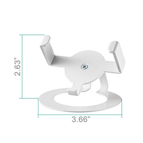 Image of Metal Table Top Echo Dot 2nd Generation Base Holder Bracket Case Stand for Smart Home Speaker Assistant (SDM-EH-02W), 2 Packs, White by WALI