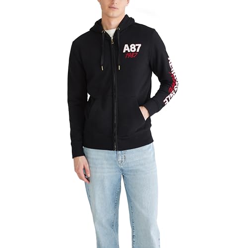 AEROPOSTALE Men's Aero Logo Full Zip Hoodie-Left Chest