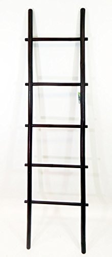 6 feet High Bamboo Ladder Rack, Rosewood Stained