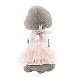 ibasenice ペットスカート 春夏用 綿製チュチュスカート 可愛いドッグワンピース 小型犬用 ピンク 屋外散歩 ジョギング向け 軽量で着心地良く