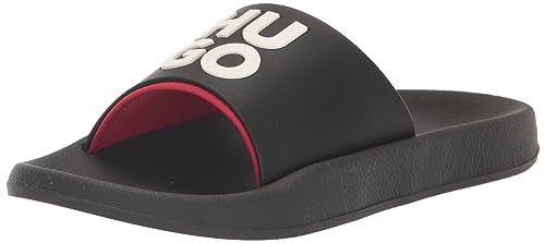 Image of HUGO Men's Stacked Logo Slide Sandal