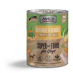 6 Dosen Macs Dog Hundefutter je 800 g (Geflügel & Gemüse)