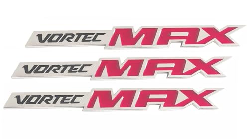 Image of Car 3D Side Door Tailgate Badges Emblem Decals Replacement for Vortec MAX 3Pcs (Silver Red)