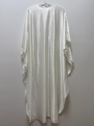 Image of RanRui Caftans for Women Solid Color Chiffon Plus Size Kaftan Dresses Beach Cover Up V Neck Batwing Sleeve Caftans Loungewear