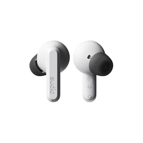 Image of Sudio A3 Pro Noise Cancelling Earbuds - 25H Playtime, ANC, Multipoint Bluetooth 5.4, Clear Calls, IPX4 Sweat & Splash Resistant, USB-C Charging, Made from Recycled Plastics (White)