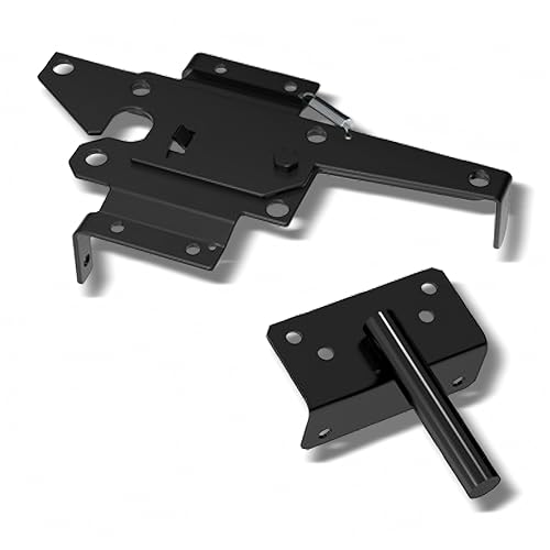 Image of Self-Locking Stainless Steel Gate Latch for Wooden Fence,Post Mount Automatic Gravity Door Latch Gate Hardware for Secure Pool /Yard /Garden /Vinyl Fence