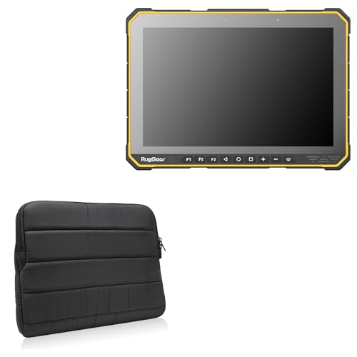 BoxWave Case Compatible with RugGear RG935 - Polar Jacket, Puffy Padded Material Zip Up Sleeve Pouch - Jet Black