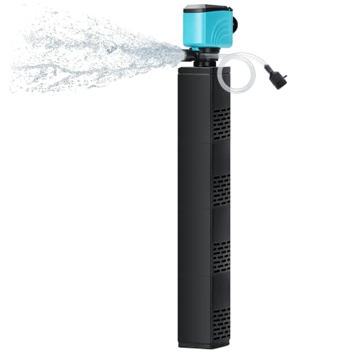 Image of DaToo Aquarium Filter 150-300Gallon Fish Tank Filter 800GPH Powerful Pump For Aquariums Adjustable Air Flow Submersible Internal Aquarium Filters For Pond Wavemaker Air Supply Freshwater And Saltwater