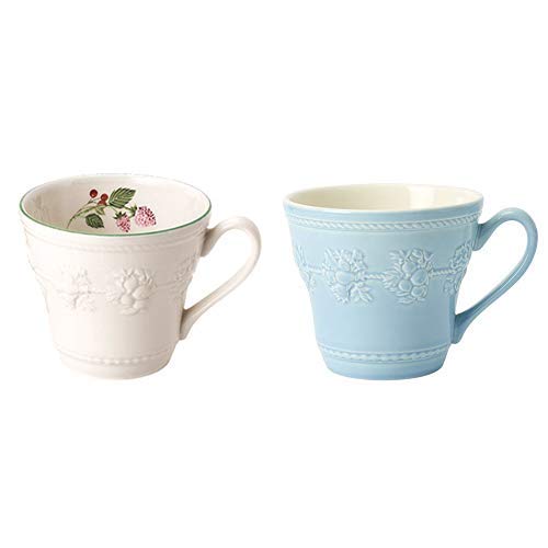 Amazon.co.jp: (Bundle) Wedgwood Festivity Raspberry Mug + Blue Mug