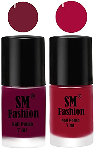 Image of Long Lasting Nail Polish | Nail Paint Combo 7 ml Each) - Set of 2 Mulberry-Raspberry