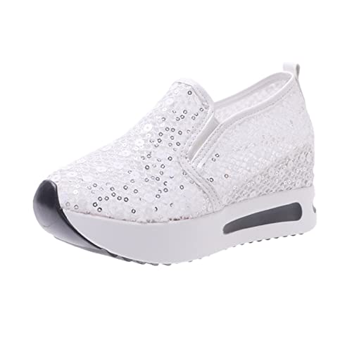 Zapatos transpirables de espuma viscoelástica para fitness, gimnasios, transpirables, para mujer, zapatos informales con suela de cuña, zapatos de ocio gruesos para mujer al aire libre, modernos,