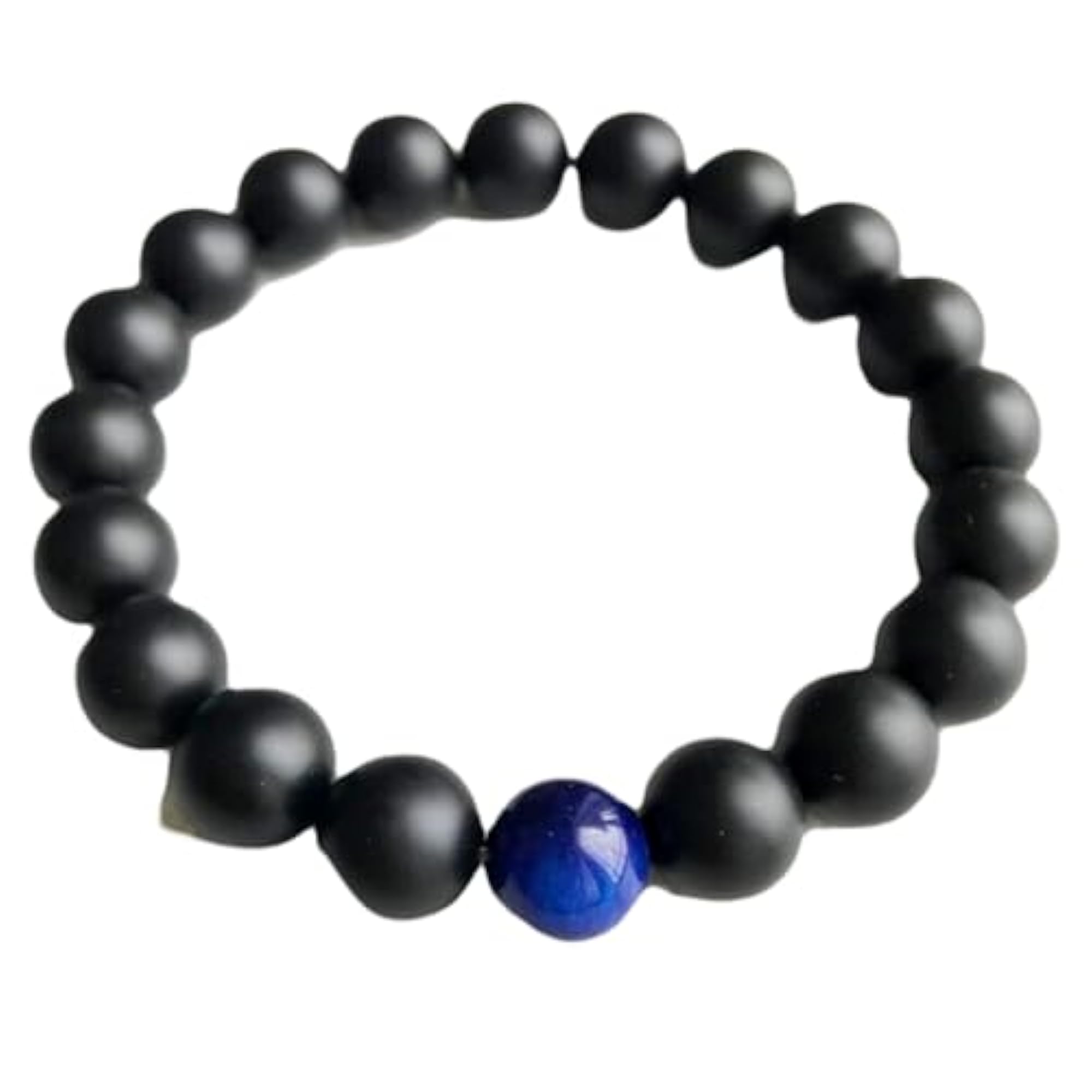 Natural Matte Onyx & Blue Tigers Eye 8mm Stretchable Bracelet, Unisex